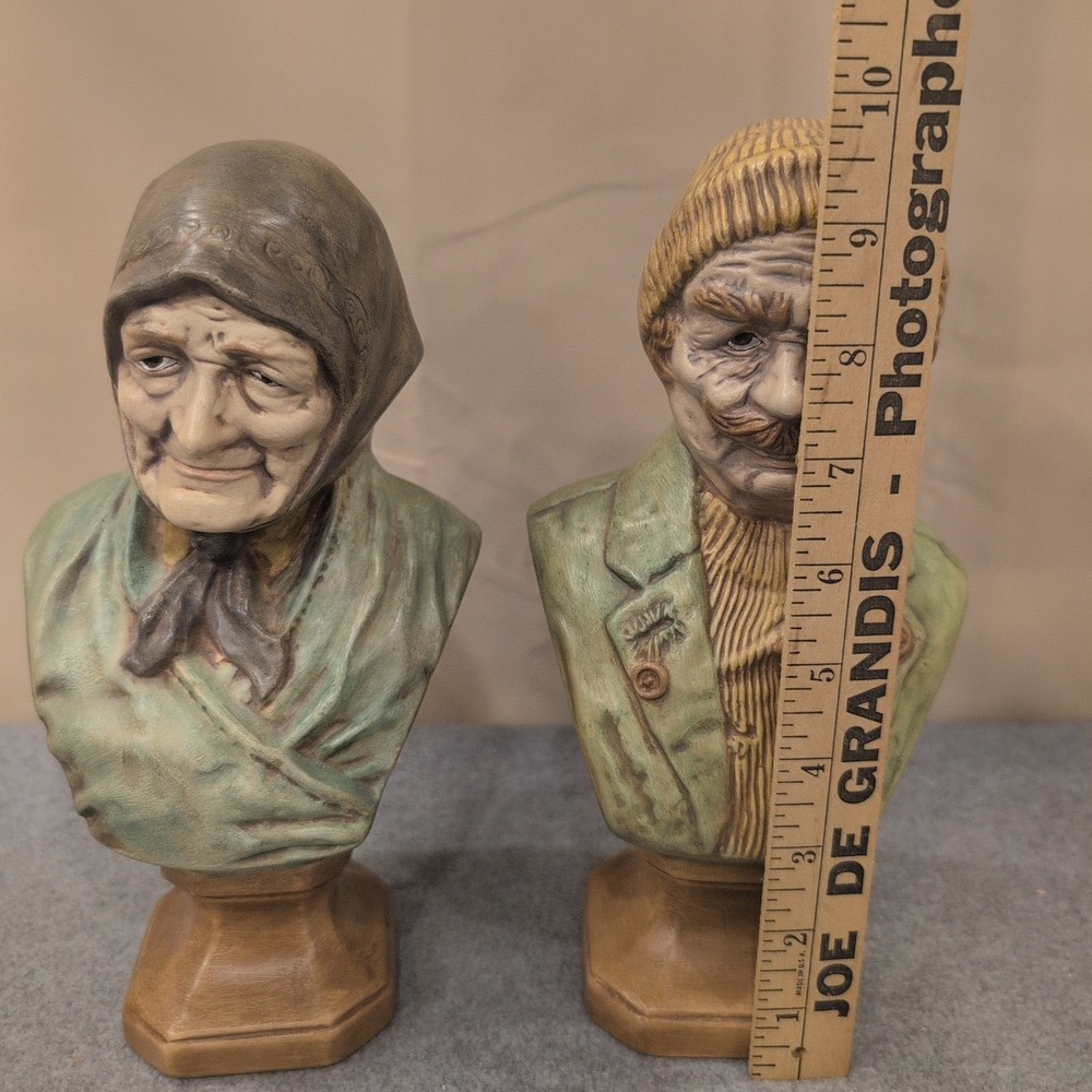 Vintage Salty Dog and Sea Hag Beulah Ceramic Bust Figurines Nautical Decor Set - Picture 2 of 7